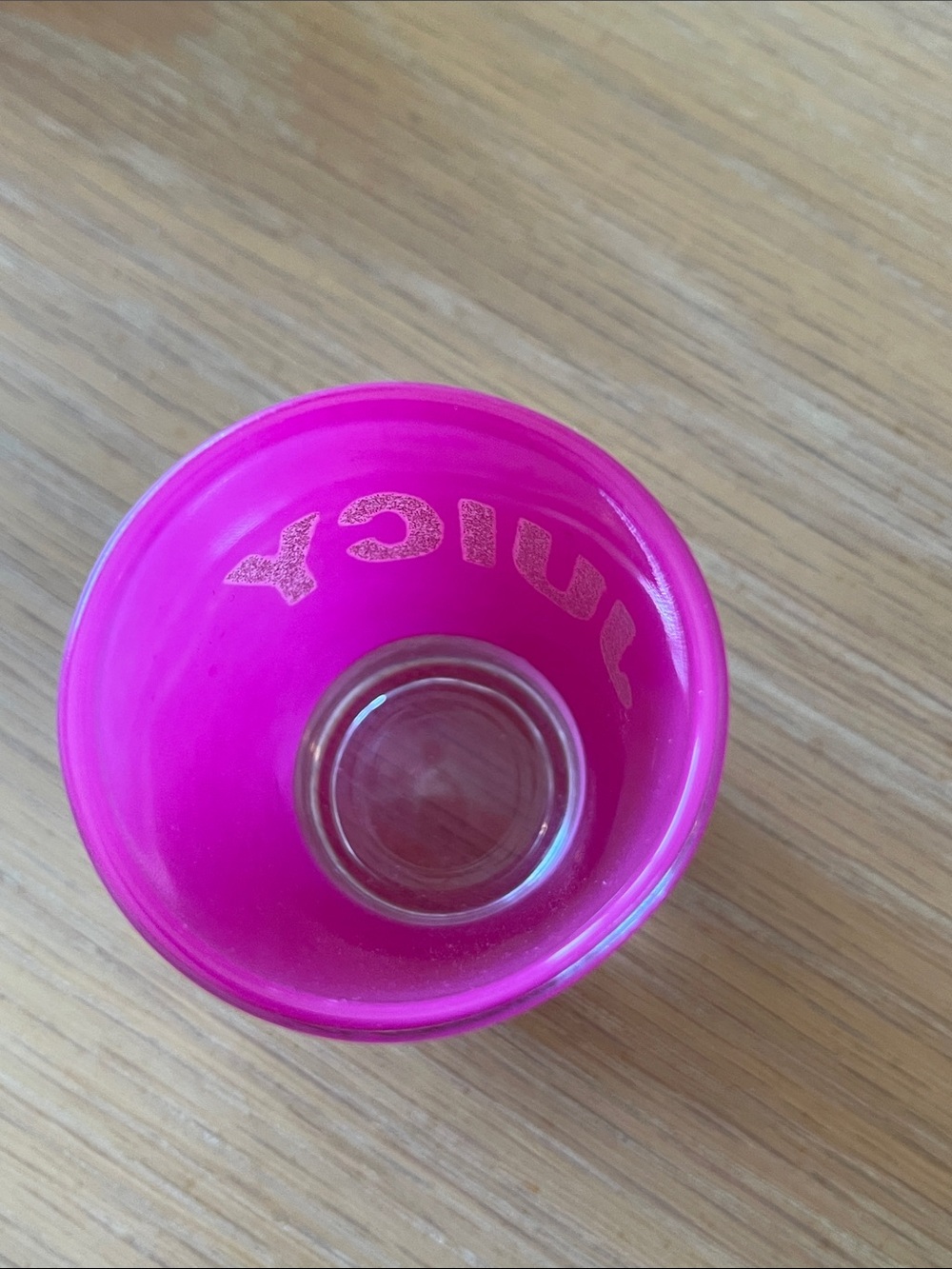 Juicy Couture Hot Pink Shot Glass with Metallic Pink Lips paperweight - Picture 6 of 6